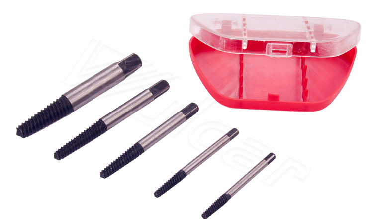 Vytahováky poškozených šroubů 3-18 mm, hobby využití, sada 5 kusů – QUATROS QS14226