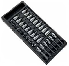 Sada 1/2" zástrčných a TORX hlavic 33 ks - Tona Expert (E032922T)