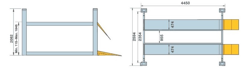 Parkovací čtyřsloupový zvedák 3600 kg
