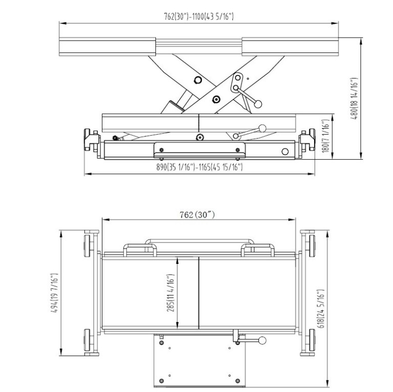 Golemtech Pneumaticko hydraulický přízdvih 3000 kg