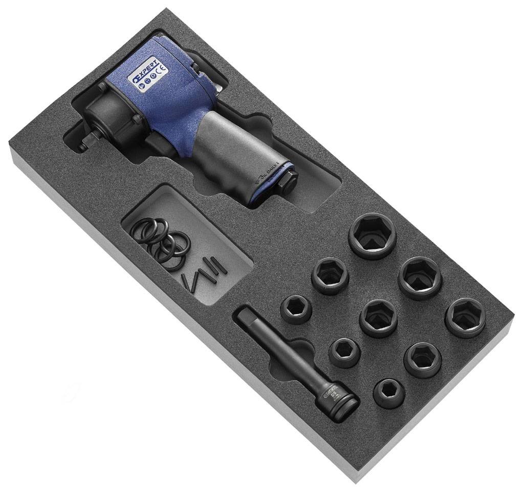 TONA EXPERT Sada kompaktního pneumatického utahováku 1/2" (11ks)-Tona Expert E231101