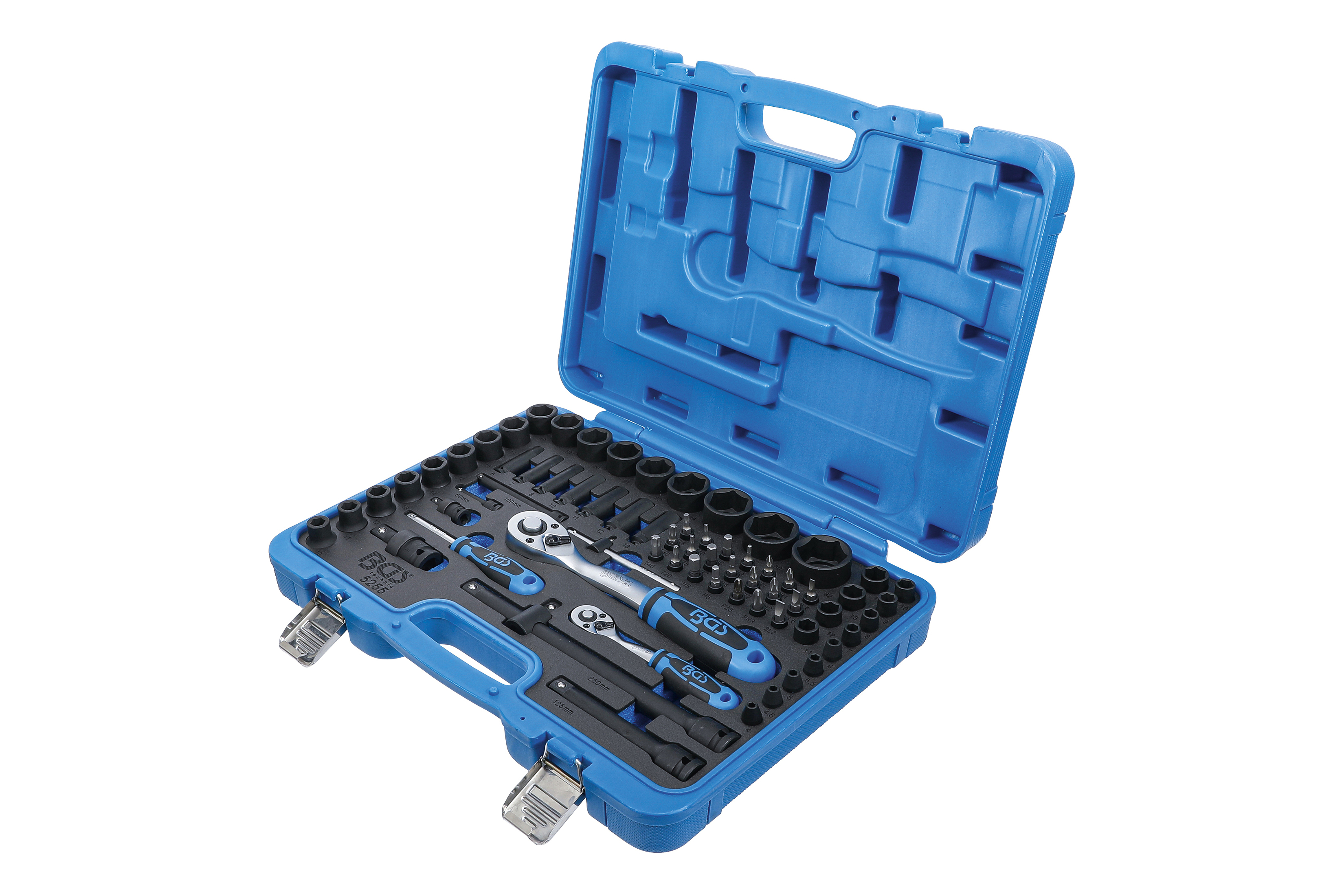 Gola sada rázových hlavic Cr-MO pro pneumatické nářadí 1/4" a 1/2", 69 dílů - BGS 5255