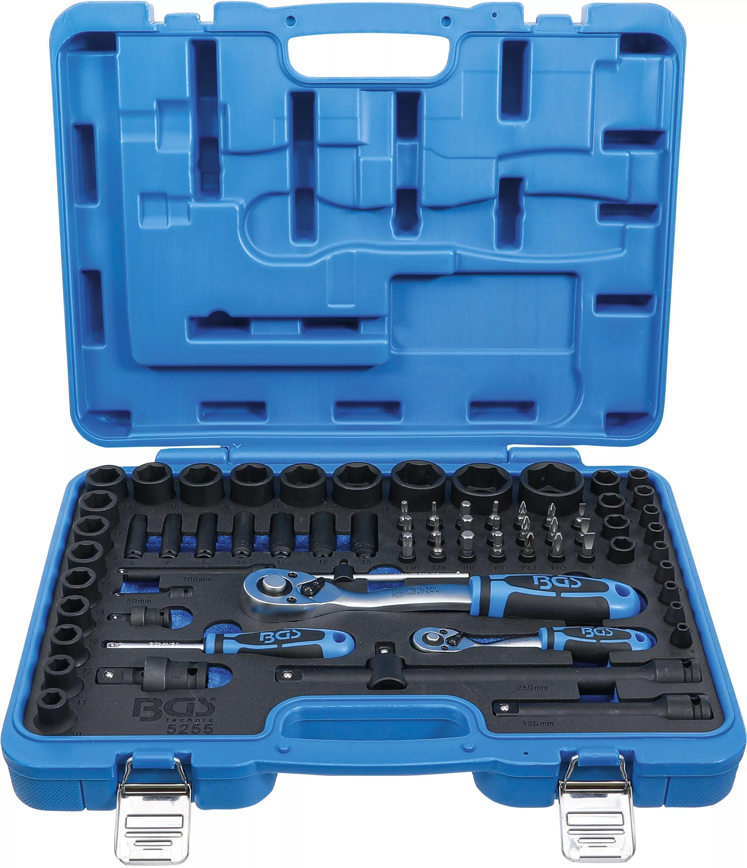 BGS technic Gola sada rázových hlavic Cr-MO pro pneumatické nářadí 1/4" a 1/2", 69 dílů - BGS 5255 (obrázek 8)