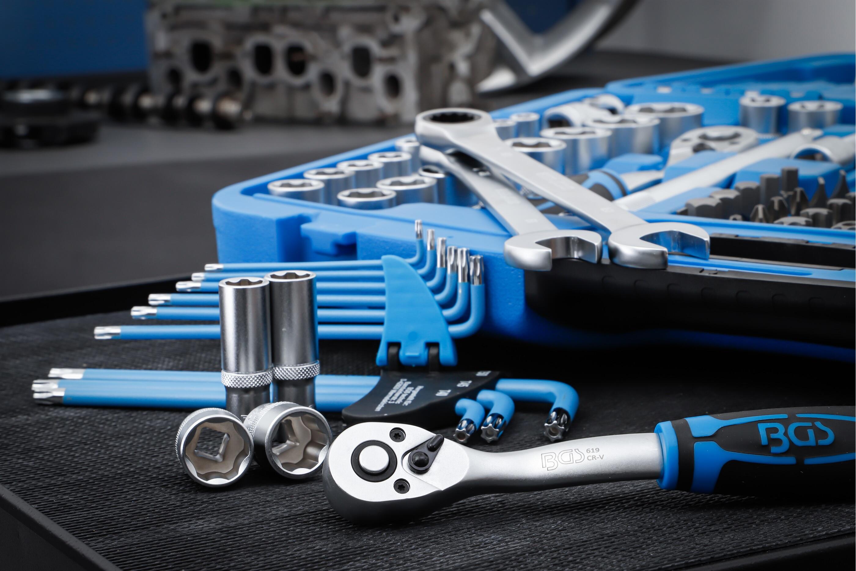 Gola sada 1/4", 3/8", 1/2", hlavice "Super Lock", 216 dílů - BGS