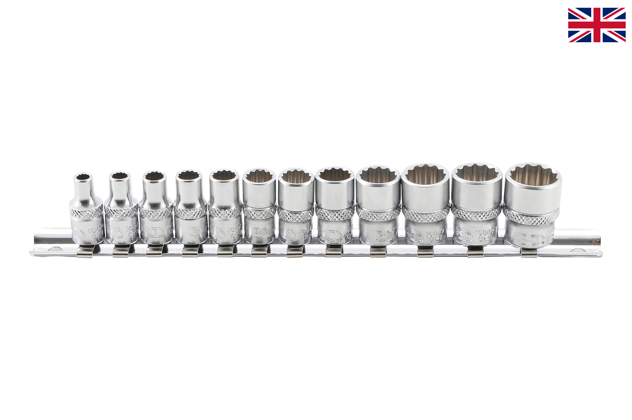 BGS technic Hlavice 1/4" nástrčné, 12-hran, palcové 12ks - BGS 2755