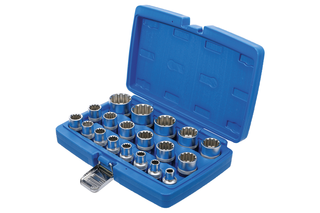Hlavice multiprofilové 1/2”, velikosti 8-32 mm, sada 19 ks, univerzální - BGS 2152