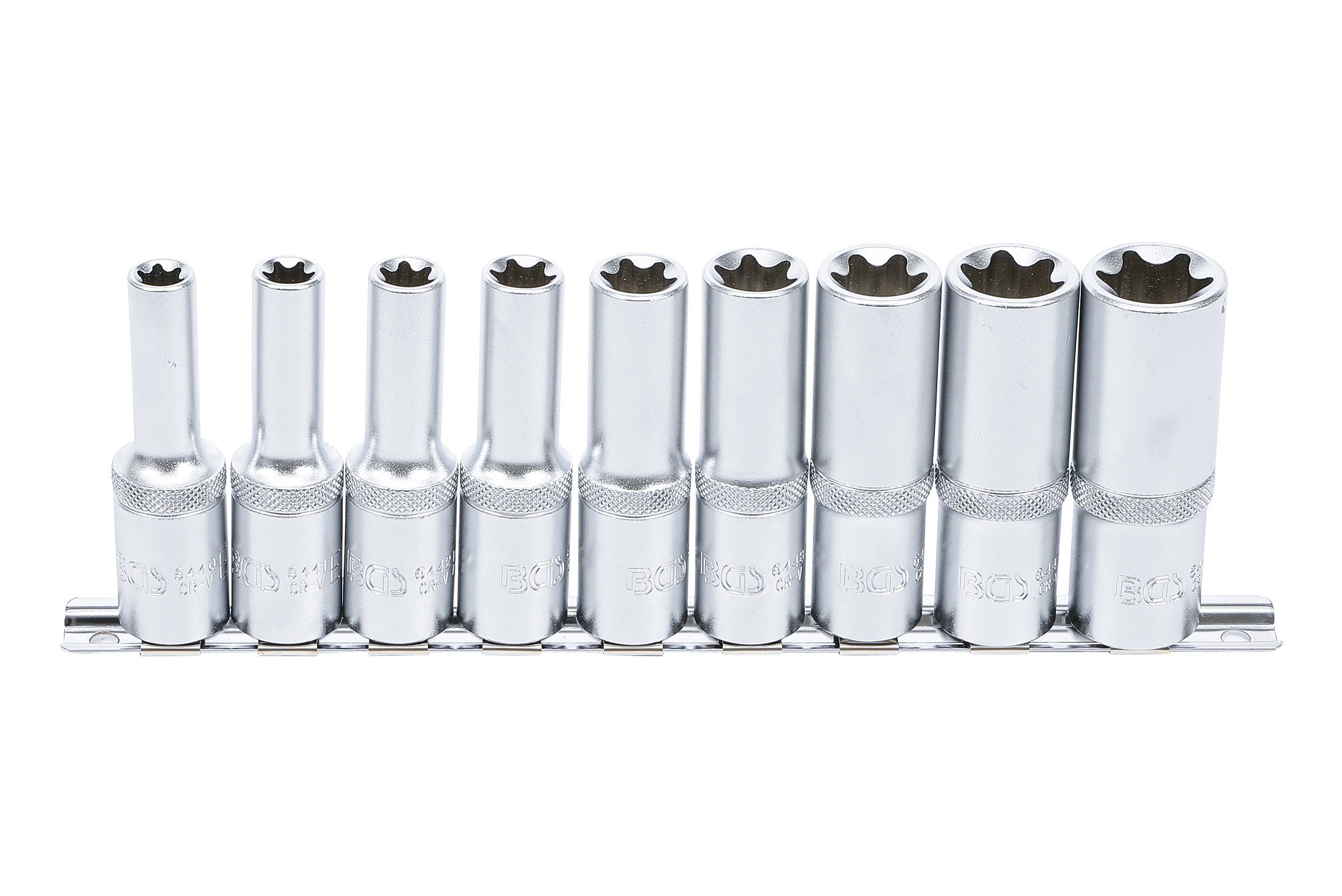 BGS technic Hlavice 1/2” nástrčné, vnější E-TORX, vel. E10-E20, sada 9 ks - BGS 2026