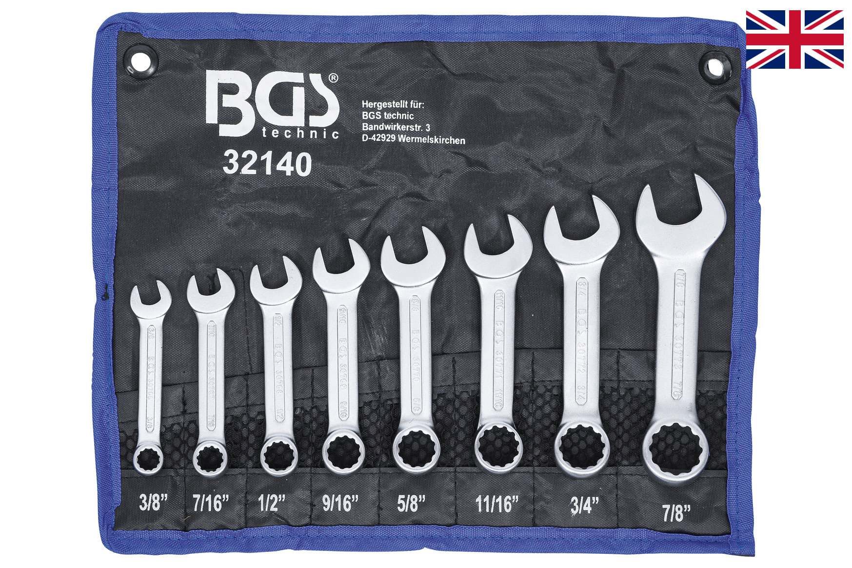 BGS technic Klíče očkoploché, palcové 8ks - BGS 32140