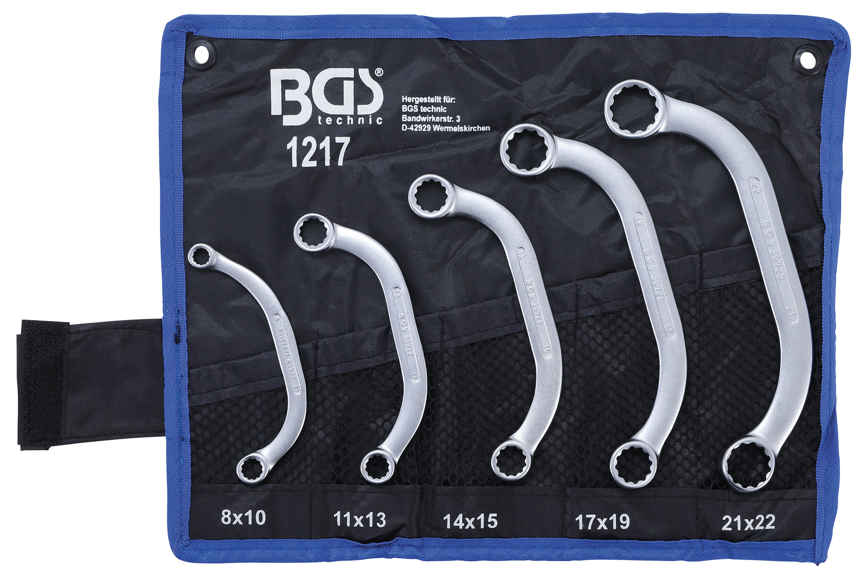 BGS technic Klíče očkové, „C“ profil, vel. 8-22 mm, sada 5 ks v obalu – BGS 1217