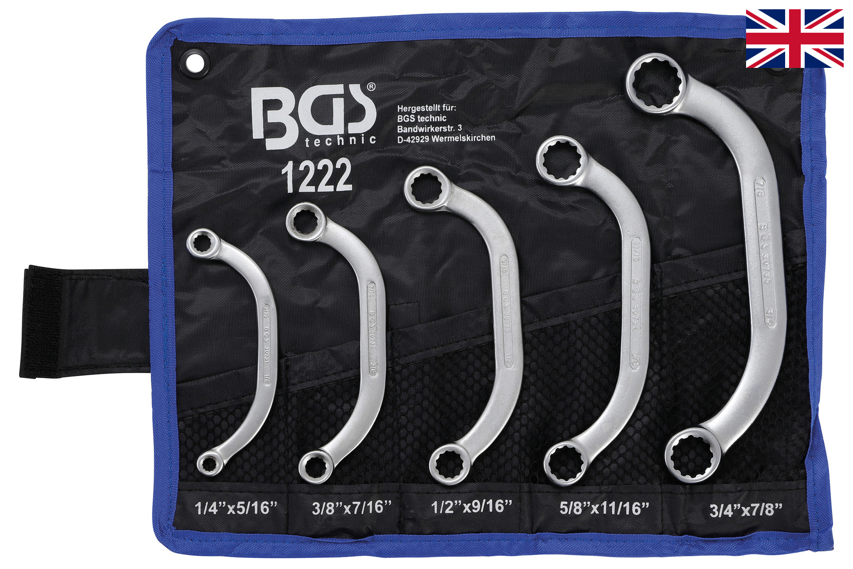 BGS technic Klíče očkové "C" profil, palcové 5ks - BGS 1222