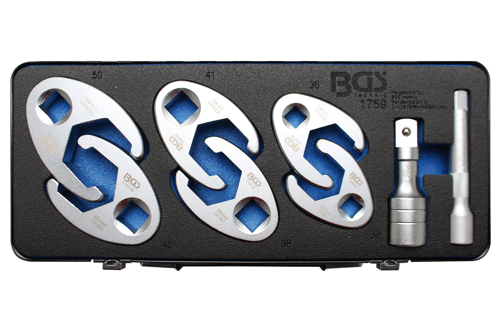 Sada otevřených plochých nástrčných klíčů, 1/2", 3/4", 8 ks - B1759