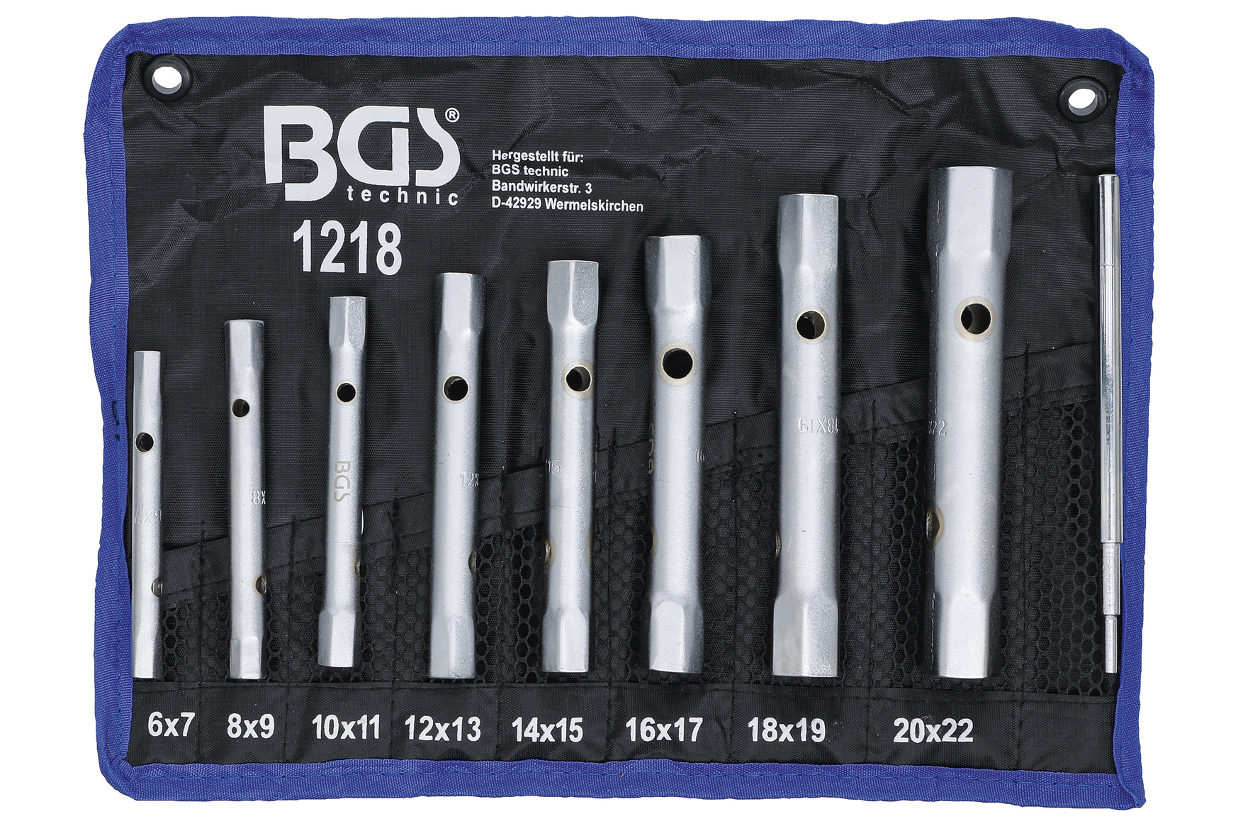 BGS technic Klíče trubkové, oboustranné 6x7-20x22mm,  8ks - BGS 1218