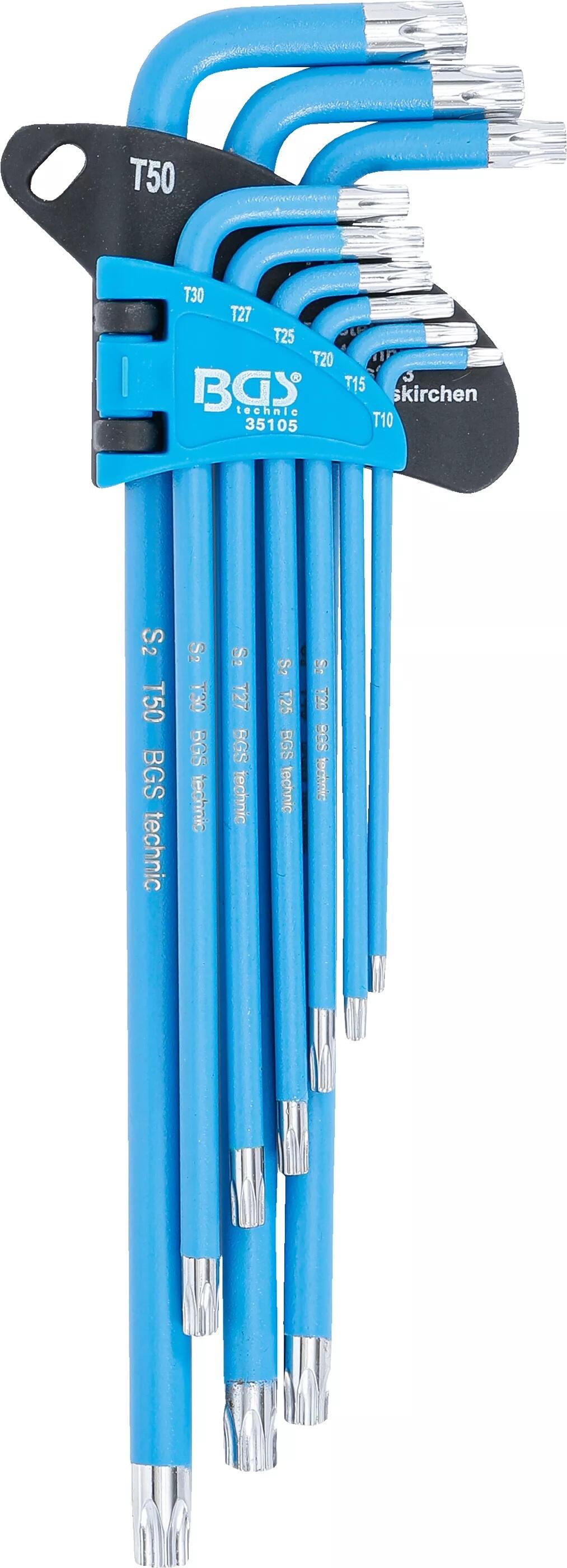 Sada klíčů TORX, velikosti T10 - T50, 9 kusů - BGS 35105
