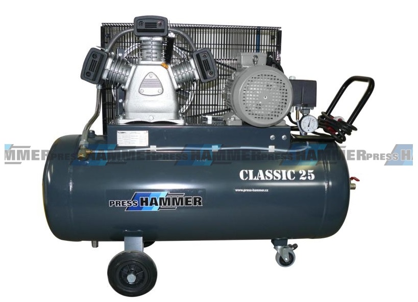 Pístový kompresor 100l 3kw- PRESS-HAMMER Classic 25/100