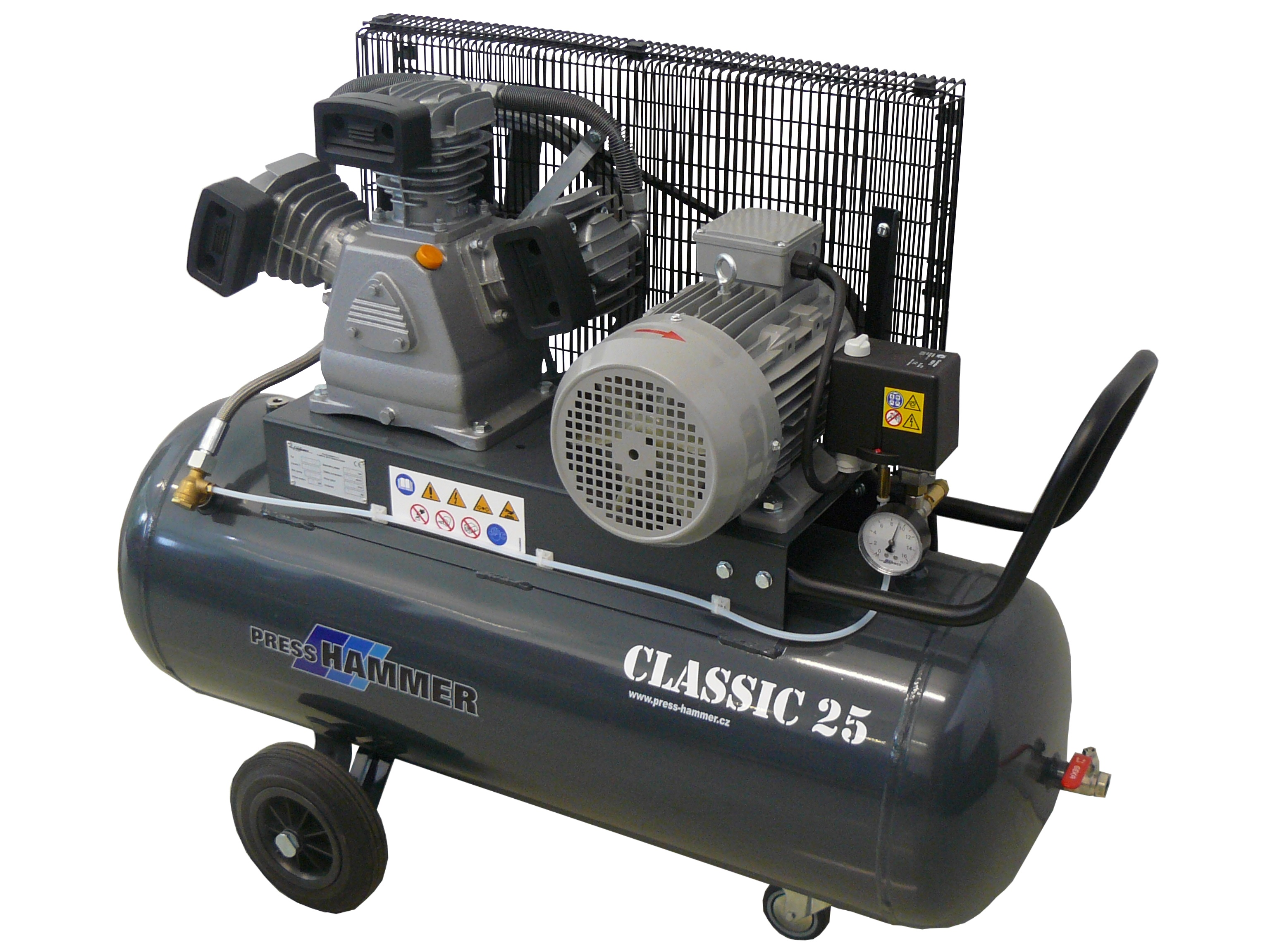 Pístový kompresor 100l 3kw- PRESS-HAMMER Classic 25/100
