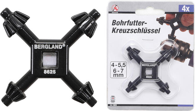 Klička pro vrtačkové sklíčidlo, velikost 13-17 mm, univerzální 4v1 - BGS 8625