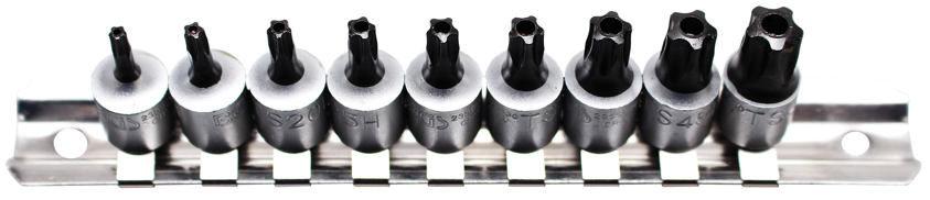 BGS technic Hlavice zástrčné 1/4" TS10-TS50 (5ti hvězda) s vrtáním 9 dílů-BGS 2355