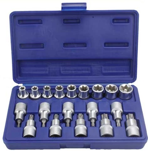 Sada hlavic Torx a Torx-E 1/2″, 19ks- MAGG 340019