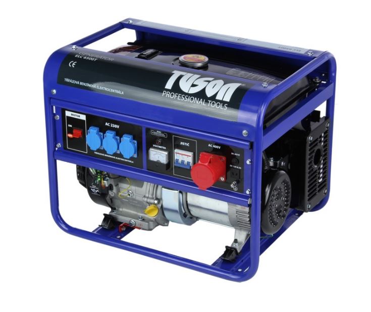 Benzínová elektrocentrála 5000 W OHV, AVR, třífázová - TUSON ELC6500T