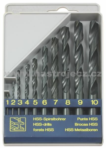 NÁSTROJE CZ Sada vrtáků 10-dílná 1,00-10,00x1,0mm, pasivované
