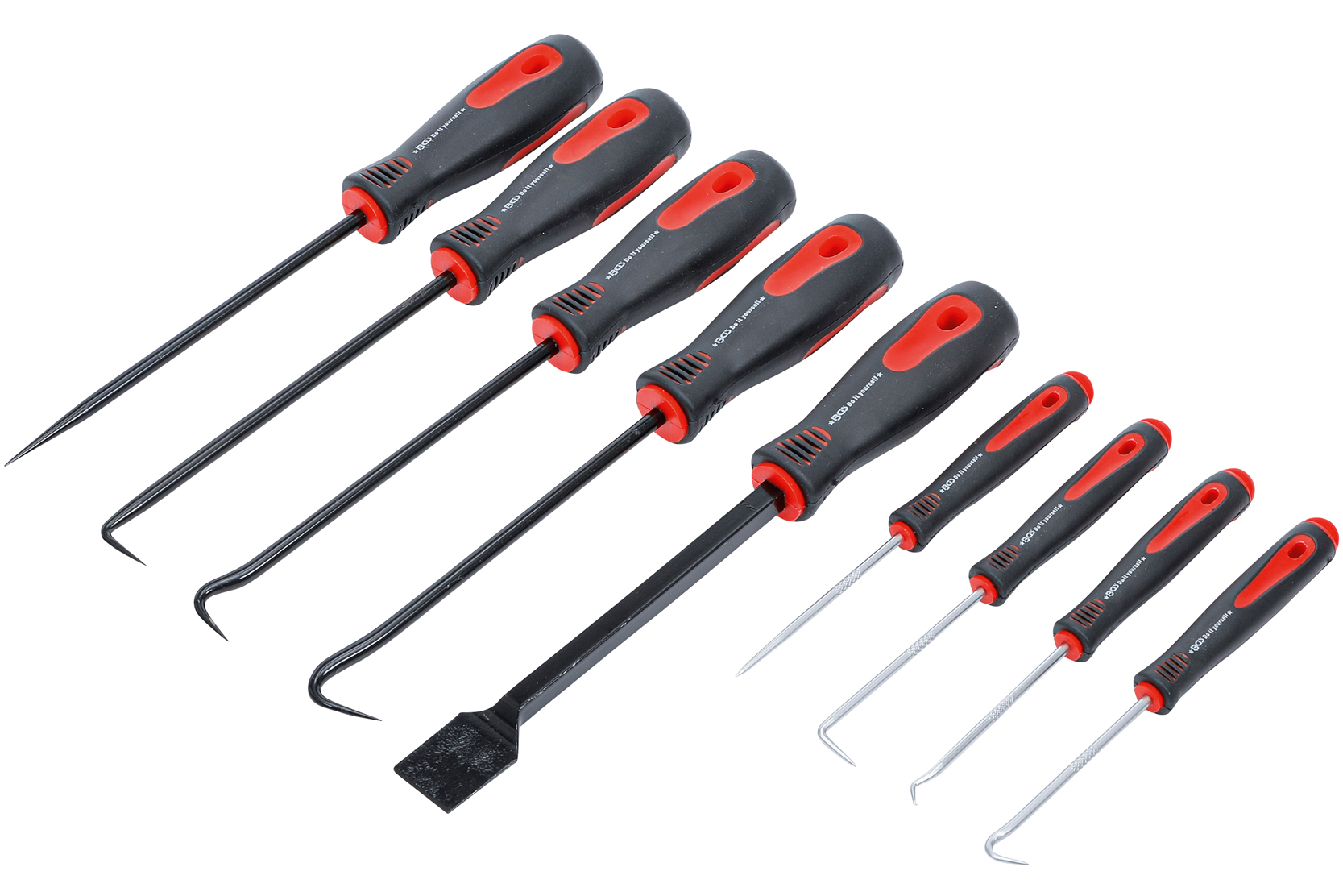 MDtools Sada na odstranění těsnění a gufer - 9 ks háčků, šídel/hrotů, škrabka - BGS 0798