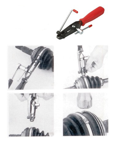 Kleště na pásky manžet poloos, napínání a stříhání - QUATROS QS24121