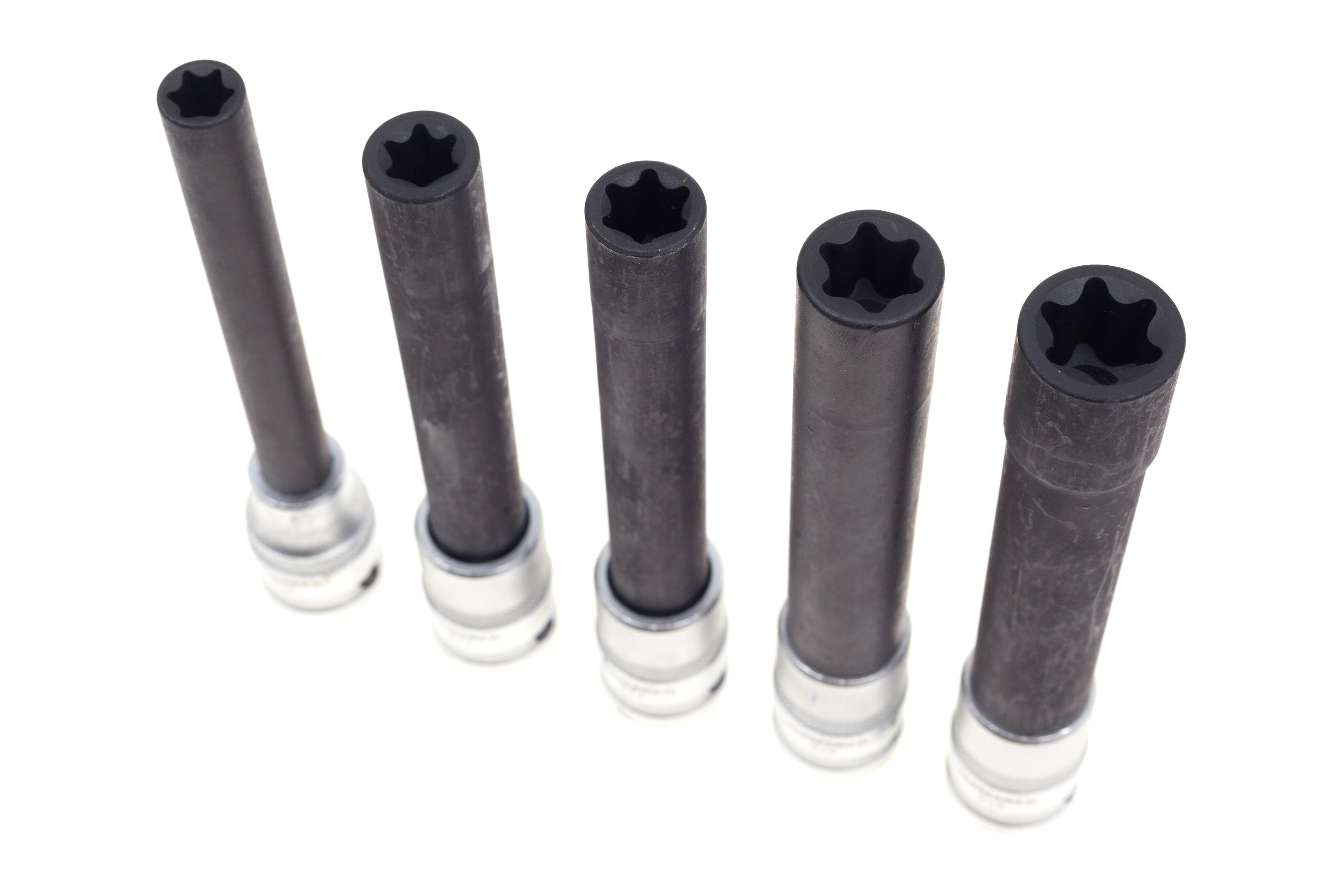 Hlavice 1/2” prodloužené E-TORX E10-E18, na hlavy válců, sada 5 ks - JONNESWAY AI050112