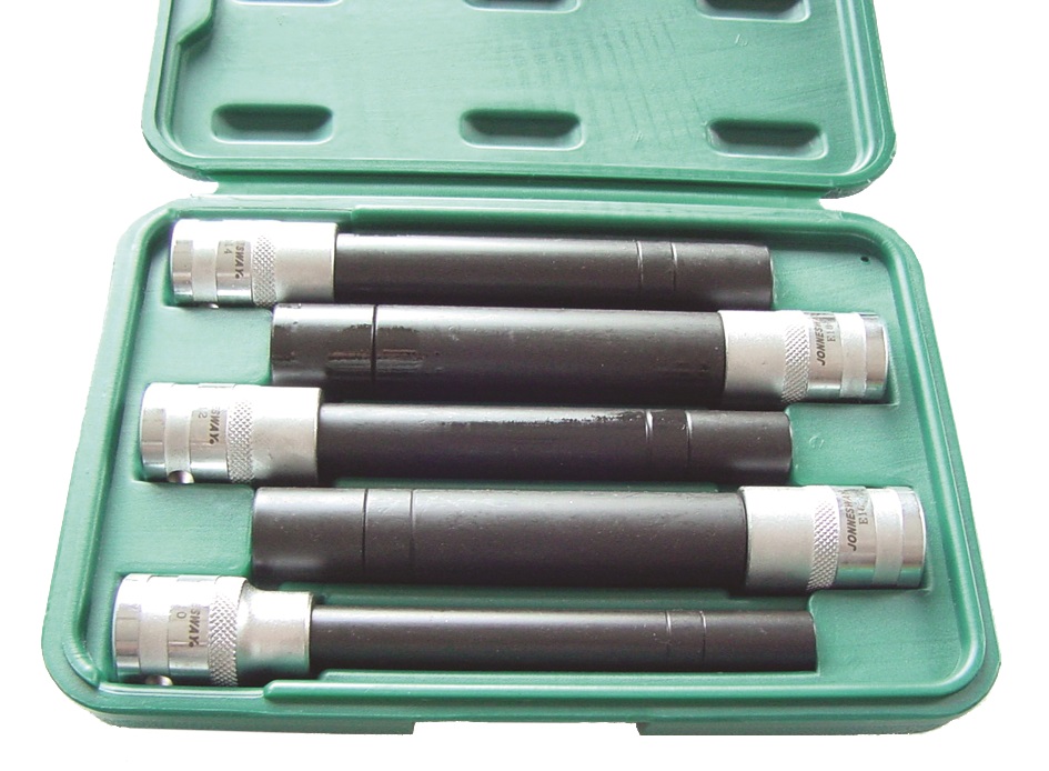 Hlavice 1/2” prodloužené E-TORX E10-E18, na hlavy válců, sada 5 ks - JONNESWAY AI050112