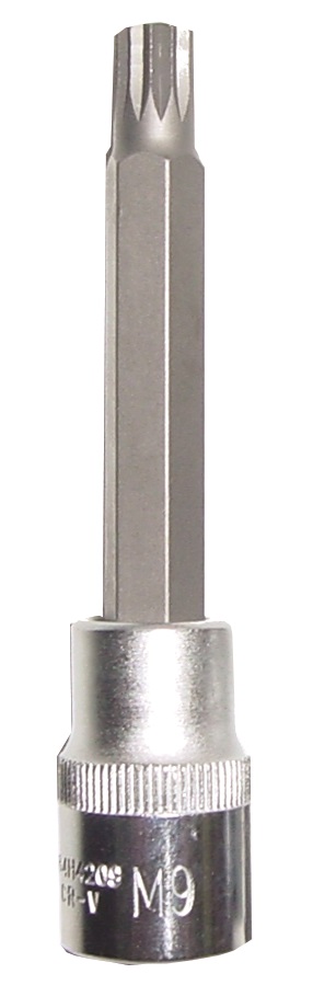 Zástrčné hlavice XZN (Spline), 1/2", velikosti M5-M18, délka 100 mm - JONNESWAY Profil: XZN, Velikost čtyřhranu: 1/2", Velikost: M8