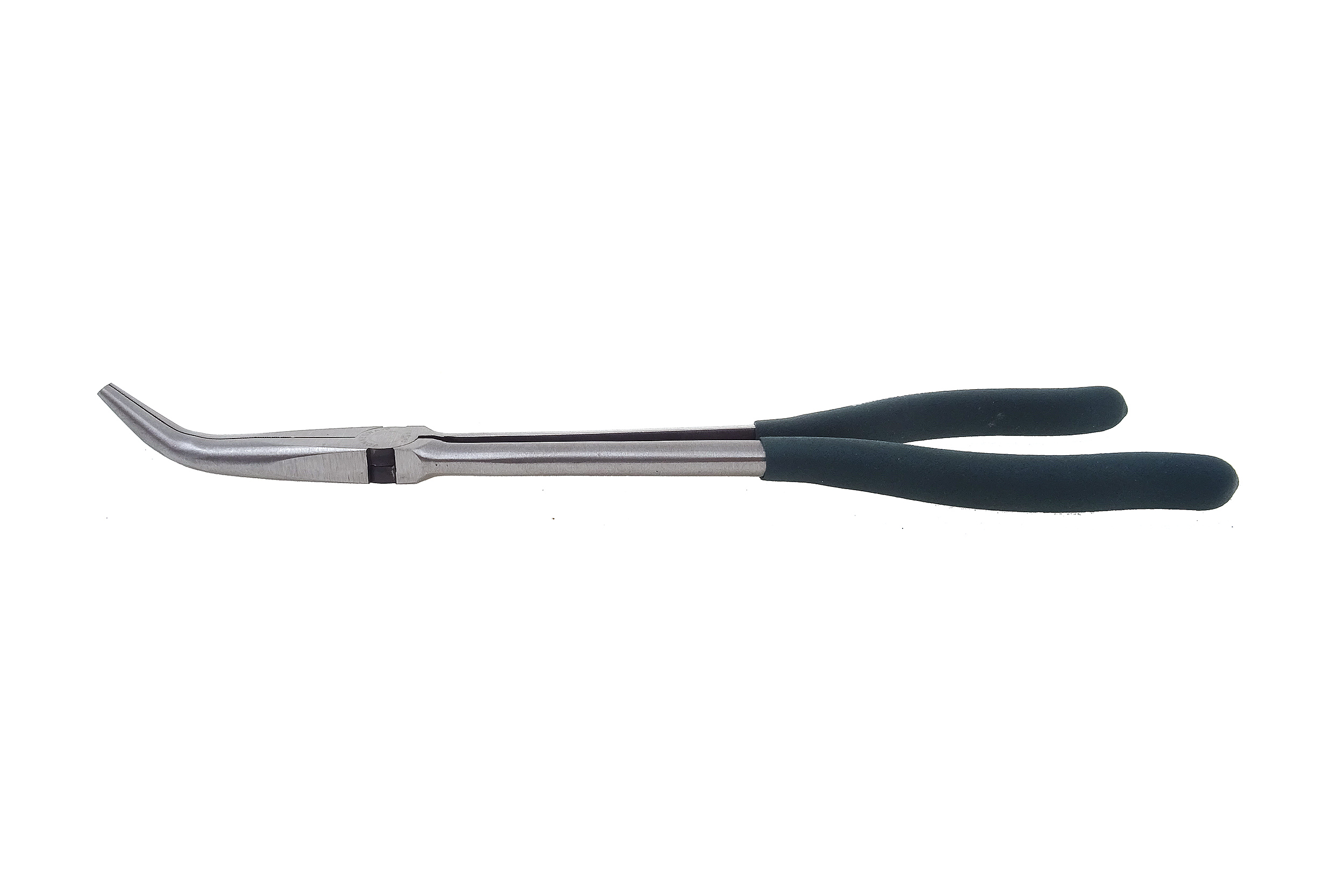 Kleště extra dlouhé, 28 cm, zahnuté 45 stupňů, špičaté čelisti - JONNESWAY P7602