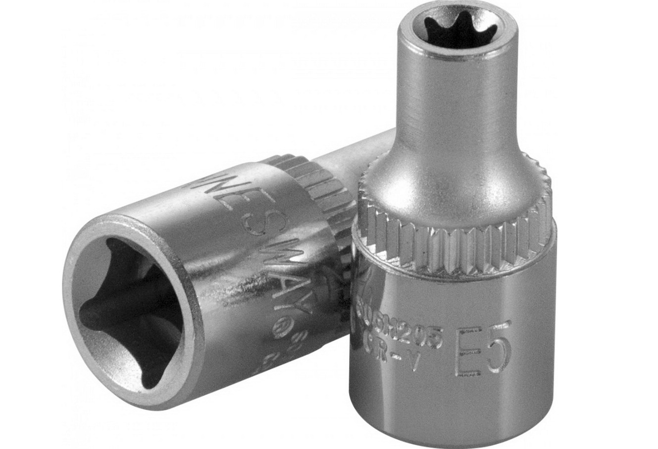 Nástrčné hlavice Torx E, velikosti E10, 1/4" - JONNESWAY