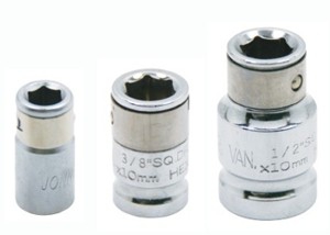 Adaptér pro 6hranný bit, 3/8" x bit 10mm - JONNESWAY S44H3210 Velikost: 1/2x5/16 "