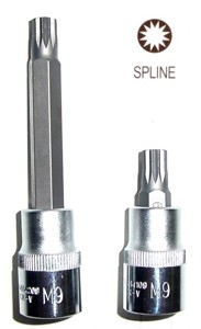 Zástrčné hlavice XZN (Spline), 1/2", velikosti M5-M18, délka 55 mm - JONNESWAY Velikost: M9