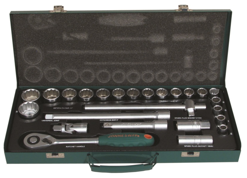 Gola sada 1/2", 12hranné hlavice, 25 kusů, 10-32 mm - JONNESWAY S04H4925S