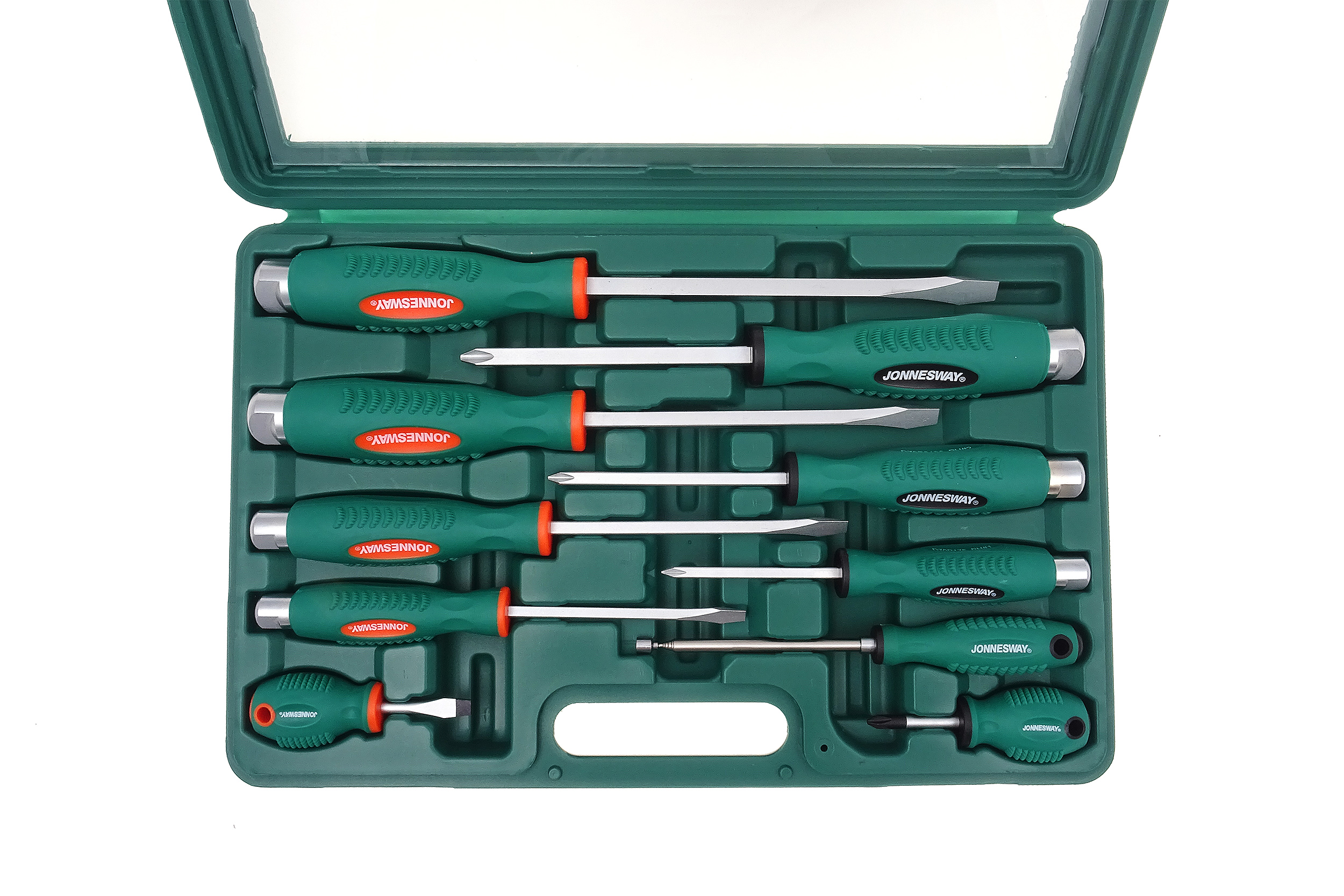 Sada úderových šroubováků, ploché a křížové, 10 kusů - JONNESWAY D70PP10S