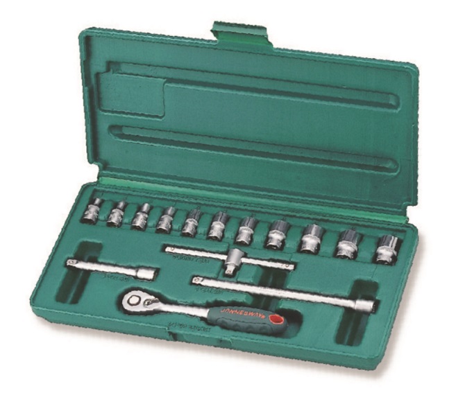 Gola sada 1/4", 6hranné hlavice, 15 kusů, 4-14 mm - JONNESWAY S04H2715S