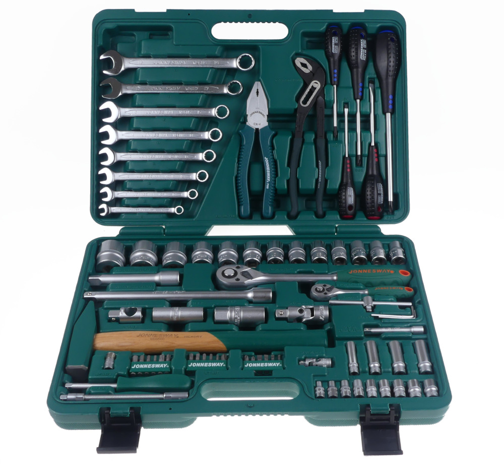 Velká sada ručního nářadí, hlavic 1/4" a 1/2" (gola sada), 77 kusů - JONNESWAY S04H52477S