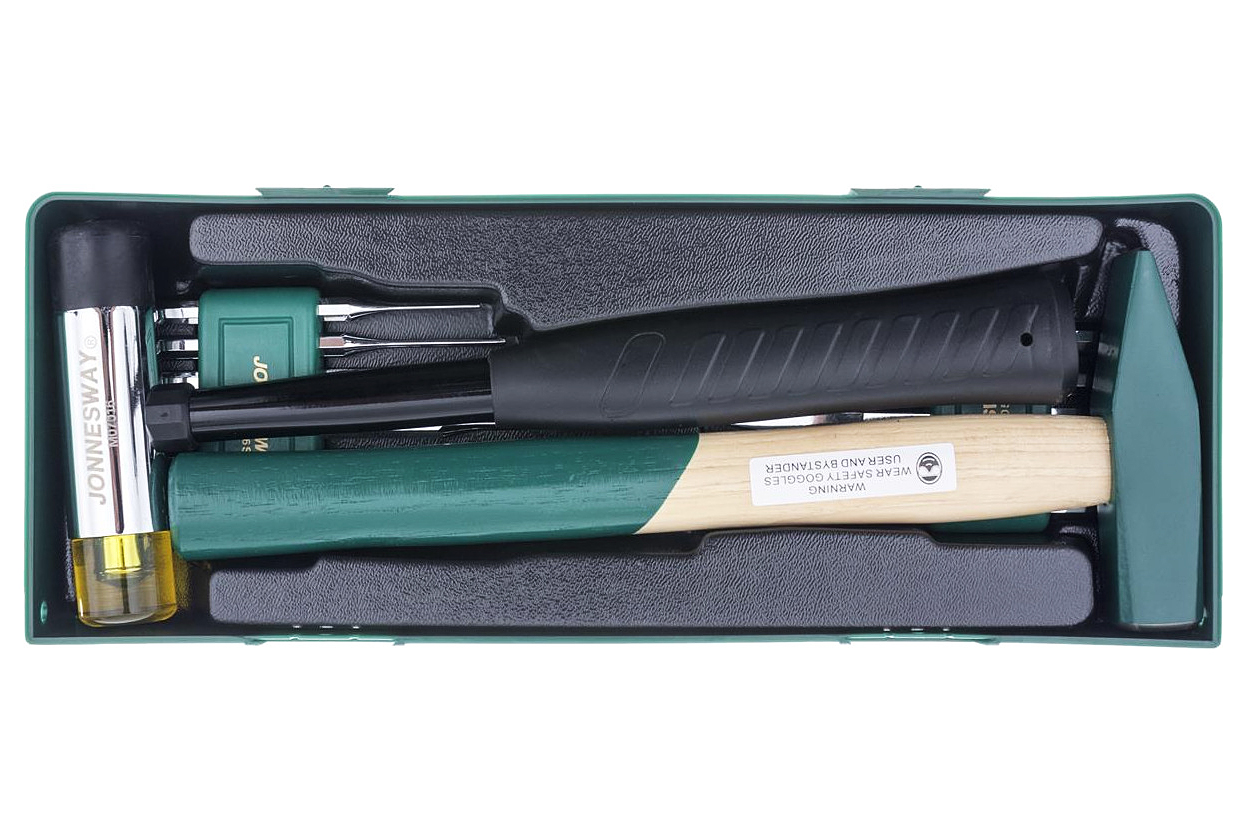Zámečnická sada kladiva, palice, sekáčů a vyrážečů, 13 ks v kazetě - JONNESWAY M09513SP