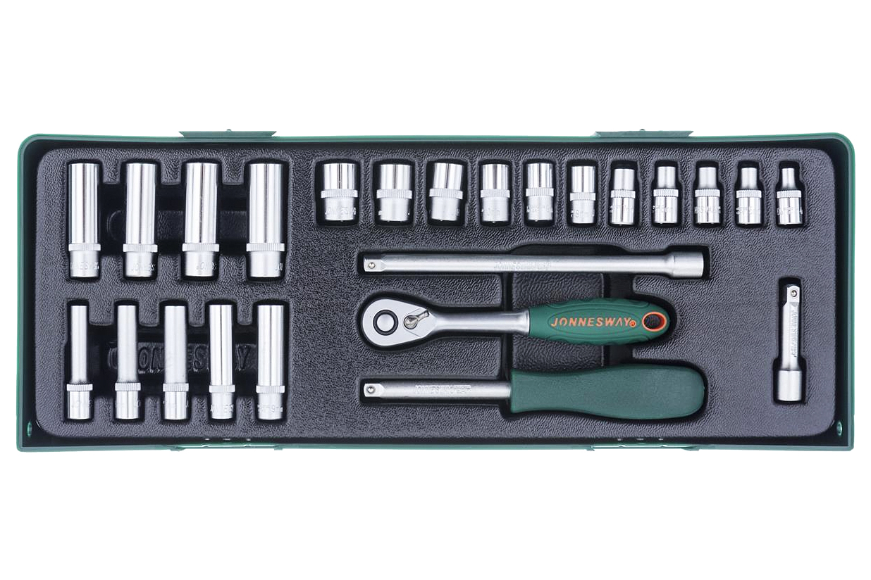 Gola sada 1/4", 4 - 13 mm, 24 kusů v kazetě - JONNESWAY S04H2125SP