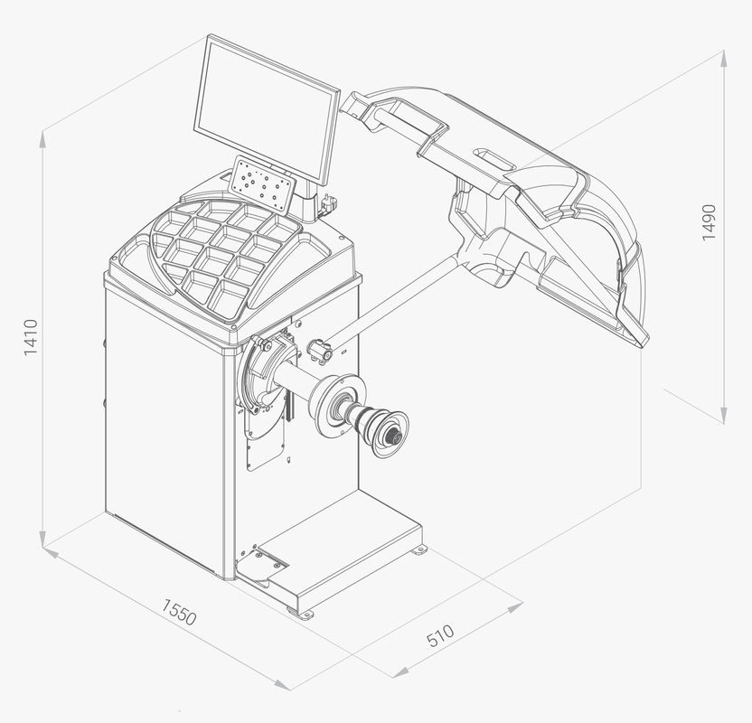 Ferdus Vyvažovačka automobilových kol CB75 Automat 2D, 10″-28″, s LCD displejem