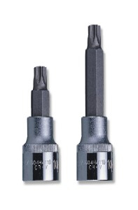 Zástrčné hlavice Torx, 1/2", velikosti T20-T70, délka 100 mm - JONNESWAY Velikost: T45