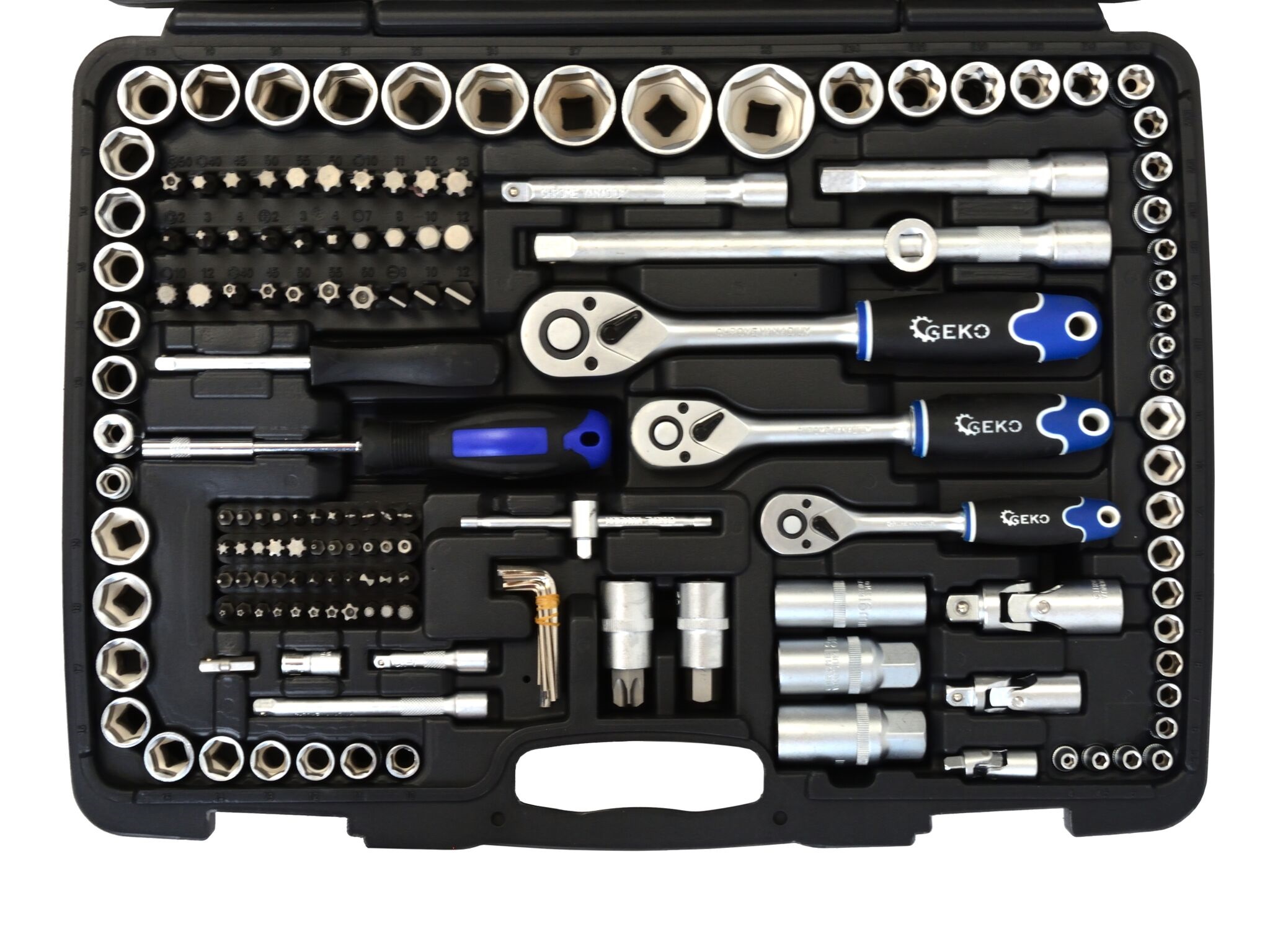 Gola sada 1/4", 3/8", 1/2", 216 kusů- GEKO