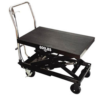 Pojízdný pracovní stůl zdvižný, nosnost 270 kg, s hydraulickým systémem