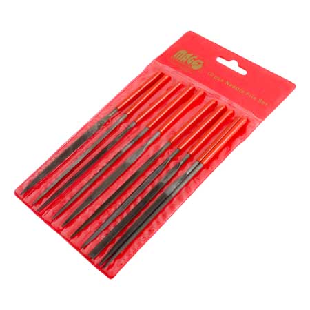 MAGG Dílenské pilníky jehlové, 140 mm, různé druhy, sada 10 kusů
