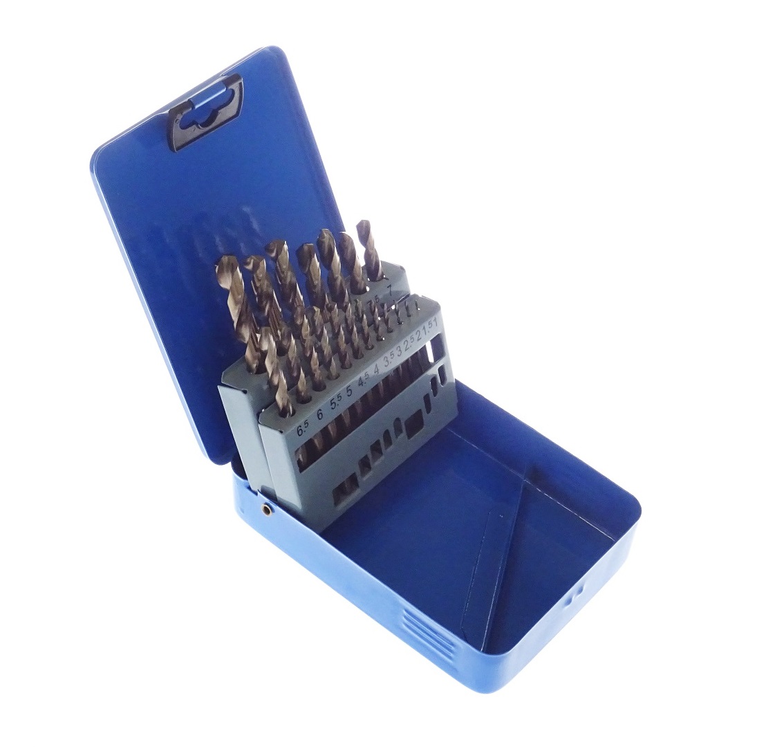 Sada kobaltových vrtáků HSS-Co do nerezu, 1.0-10.0 mm, 19 kusů - QUATROS QS14793