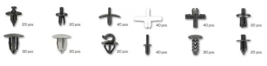 Příchytky čalounění pro interiér vozu Volvo, sada 350 ks - ASTA