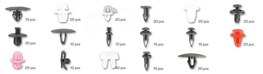 Příchytky čalounění pro interiér vozu Toyota, Lexus, sada 350 ks - ASTA