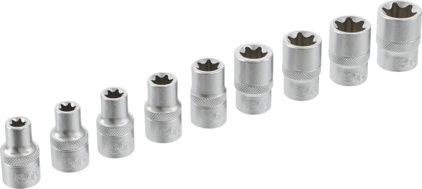 BGS technic Nástrčné hlavice TORX-E 1/2", rozměry E10 – E24, sada 9 kusů - BGS 6425 (obrázek 8)