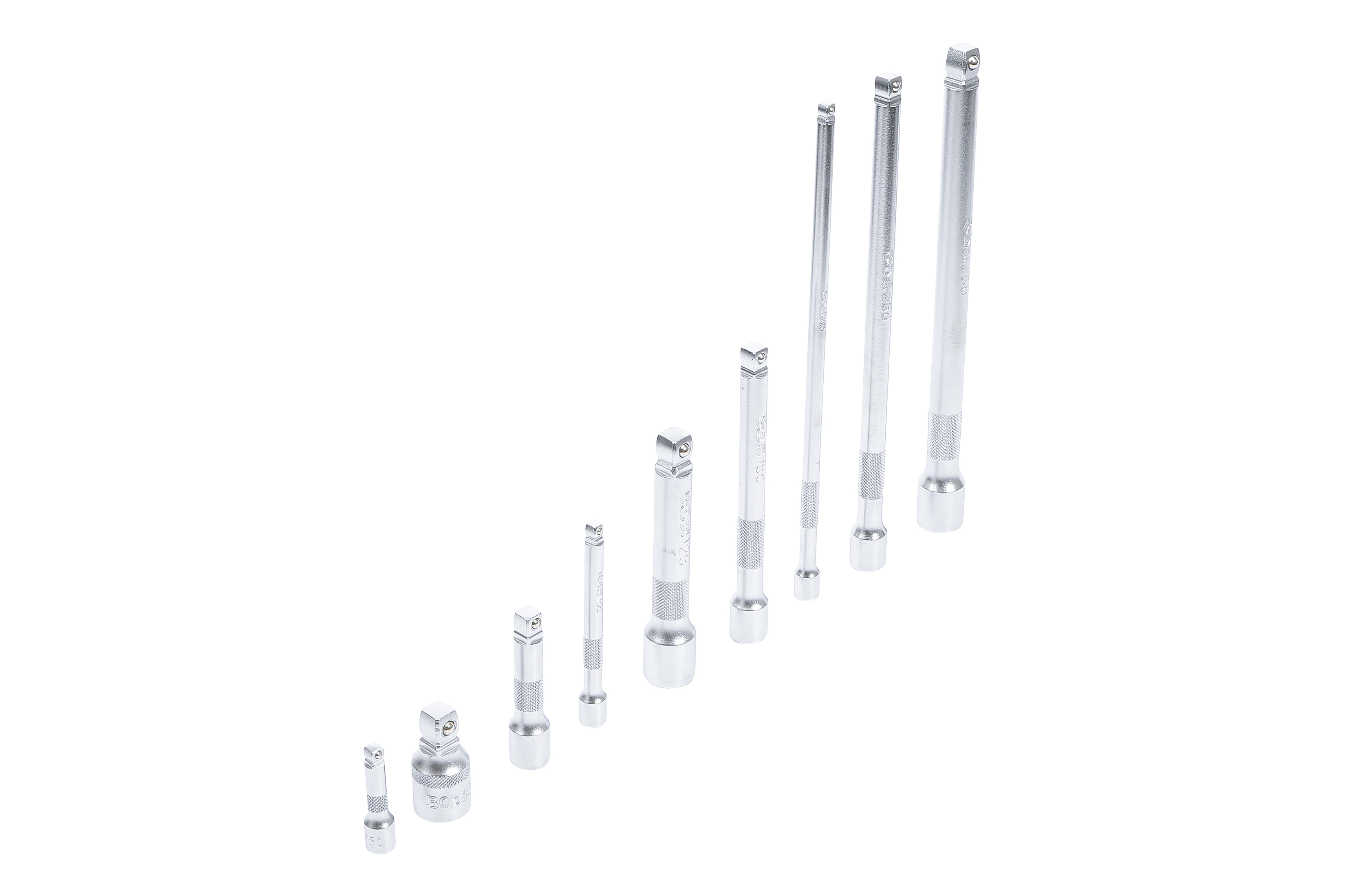 BGS technic Prodloužení výkyvná 1/4", 3/8" a 1/2", různé délky, sada 9 kusů - BGS 2253