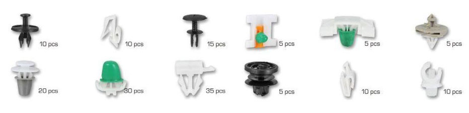 Příchytky čalounění pro interiér vozu Audi, sada 160 ks - ASTA